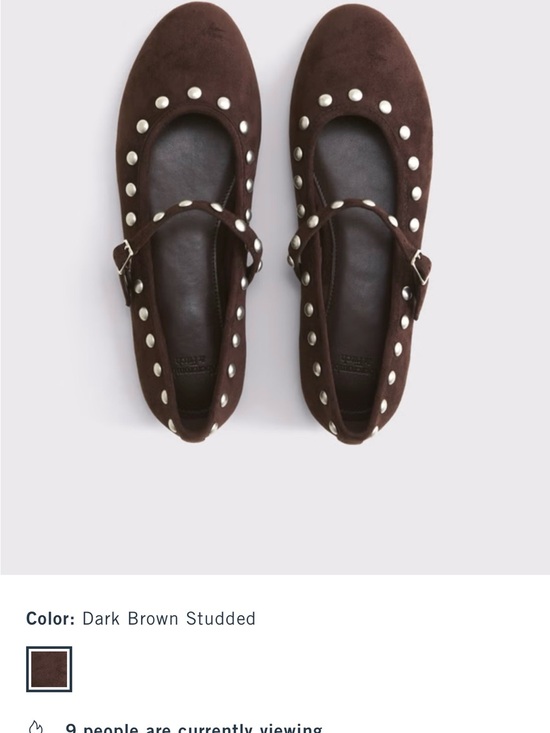 Abercrombie & Fitch Shoes - Abercrombie & Fitch Dark Brown Studded Mary Jane Flats